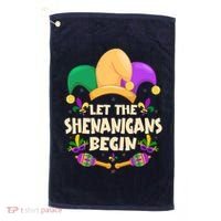 Funny Mardi Gras Let The Shenanigans Begin Golf Towel thumb 0