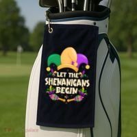 Funny Mardi Gras Let The Shenanigans Begin Golf Towel thumb 2