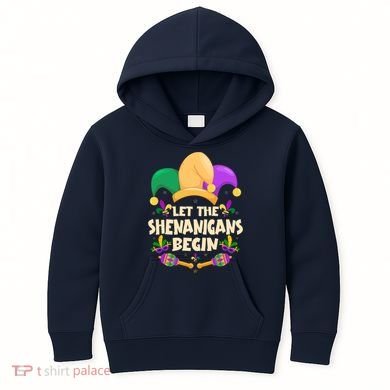 Funny Mardi Gras Let The Shenanigans Begin Kids Hoodie