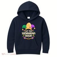 Funny Mardi Gras Let The Shenanigans Begin Kids Hoodie thumb 0