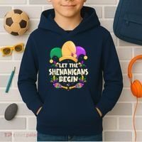 Funny Mardi Gras Let The Shenanigans Begin Kids Hoodie thumb 2