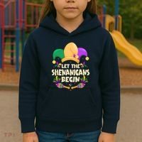 Funny Mardi Gras Let The Shenanigans Begin Kids Hoodie thumb 3
