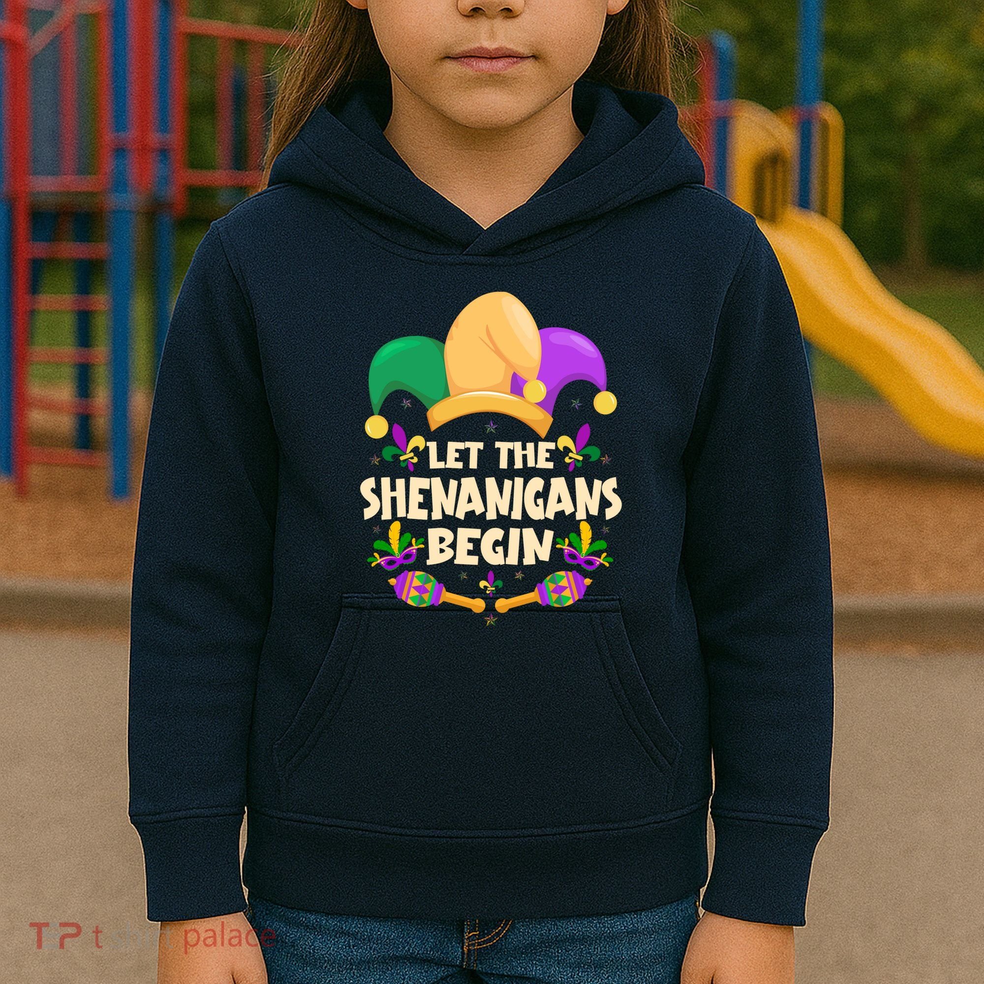 Funny Mardi Gras Let The Shenanigans Begin Kids Hoodie
