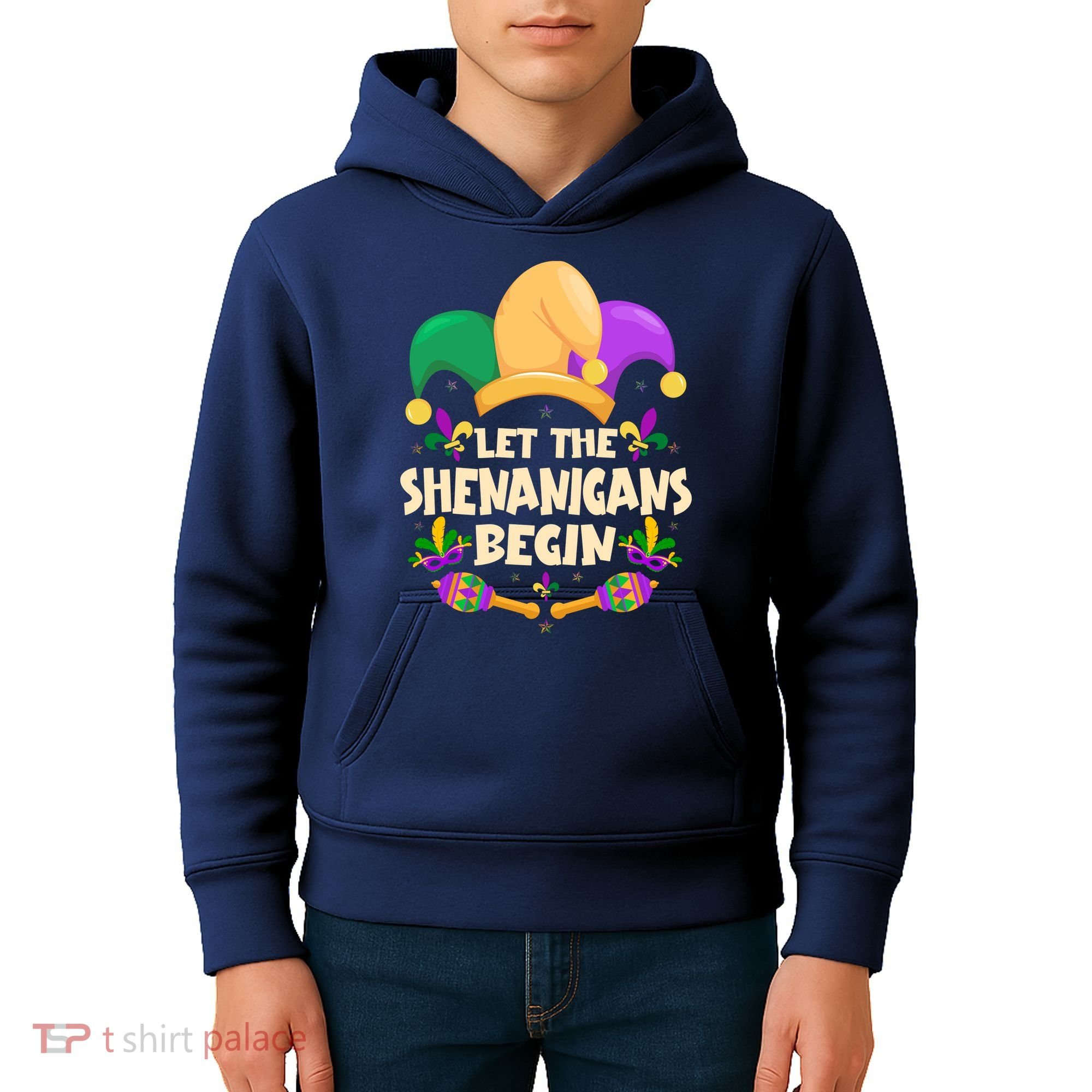 Funny Mardi Gras Let The Shenanigans Begin Kids Hoodie
