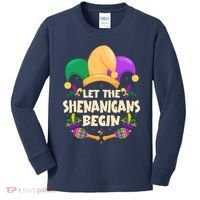 Funny Mardi Gras Let The Shenanigans Begin Kids Long Sleeve Shirt thumb 0