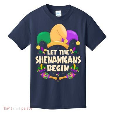 Funny Mardi Gras Let The Shenanigans Begin Kids T-Shirt