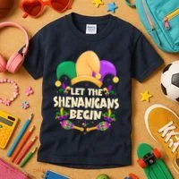 Funny Mardi Gras Let The Shenanigans Begin Kids T-Shirt thumb 3