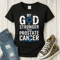 Faith My God Is Stronger Than Prostate Cancer Awareness Women's T-Shirt thumb 3