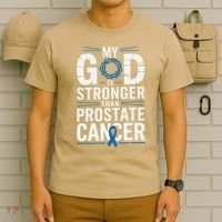 Faith My God Is Stronger Than Prostate Cancer Awareness T-Shirt thumb 6