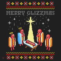 Funny Merry Glizzmas Tacky Merry Christmas Hot Dogs Women's Sweatshirt thumb 2