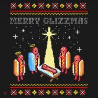 Funny Merry Glizzmas Tacky Merry Christmas Hot Dogs Women's Tank Top thumb 5