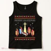 Funny Merry Glizzmas Tacky Merry Christmas Hot Dogs Tank Top thumb 2