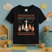 Funny Merry Glizzmas Tacky Merry Christmas Hot Dogs Toddler T-Shirt thumb 3