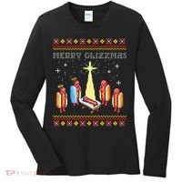 Funny Merry Glizzmas Tacky Merry Christmas Hot Dogs Women's Long Sleeve Shirt thumb 0