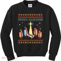 Funny Merry Glizzmas Tacky Merry Christmas Hot Dogs Kids Sweatshirt thumb 0
