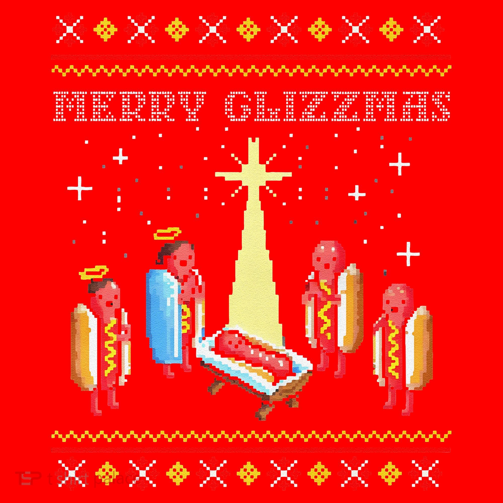 Funny Merry Glizzmas Tacky Merry Christmas Hot Dogs Santa Hat