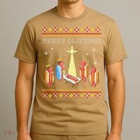 Funny Merry Glizzmas Tacky Merry Christmas Hot Dogs T-Shirt thumb 3