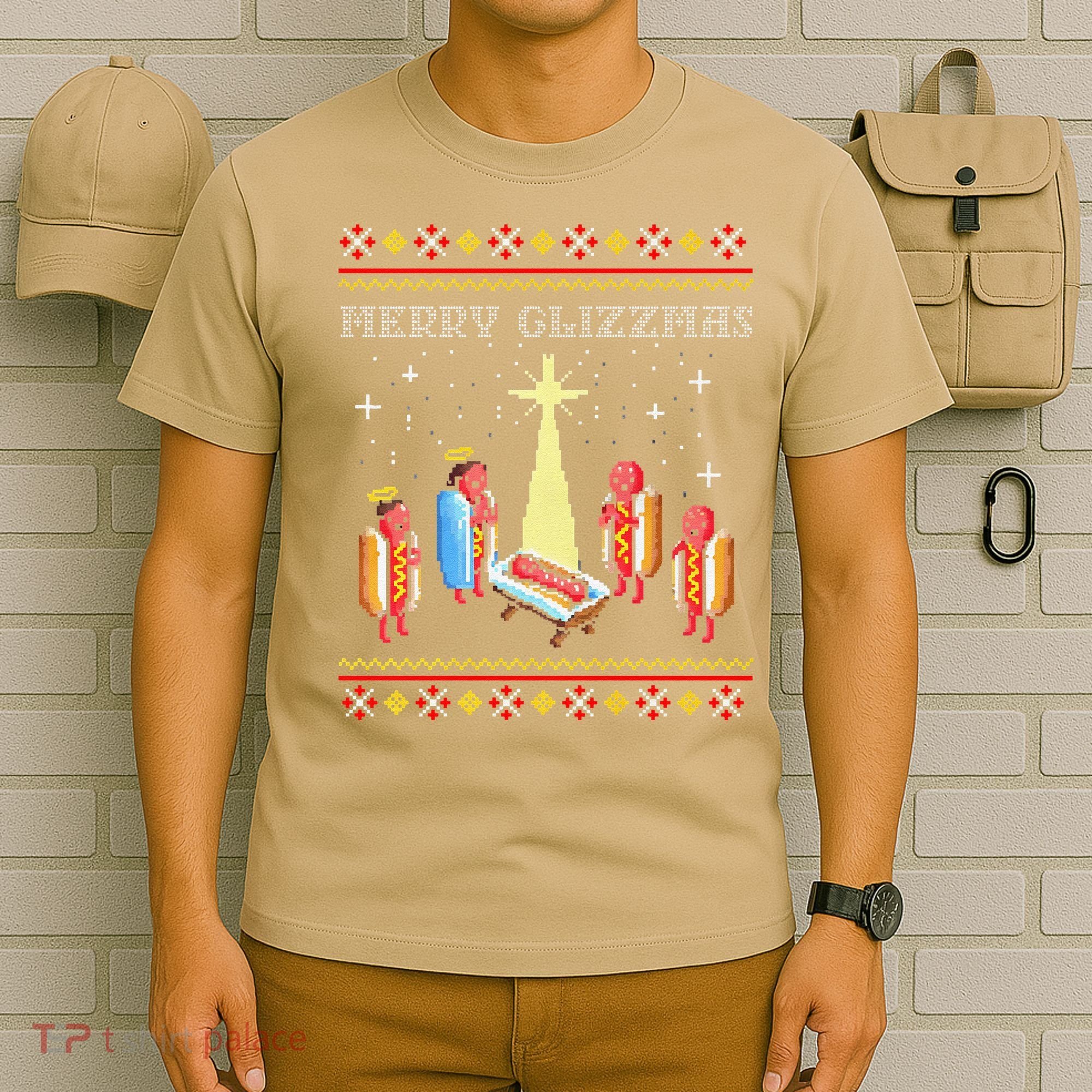 Funny Merry Glizzmas Tacky Merry Christmas Hot Dogs T-Shirt