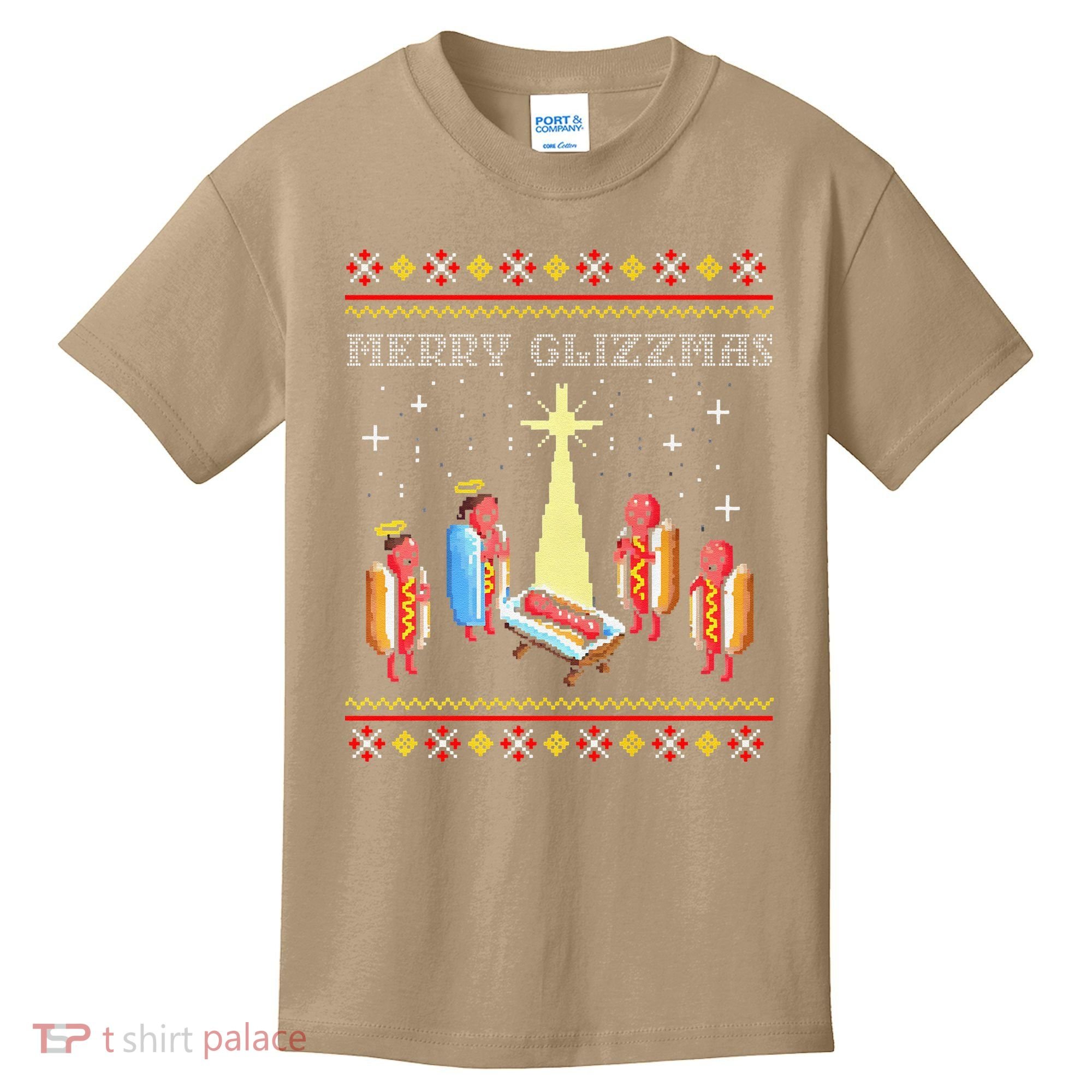 Funny Merry Glizzmas Tacky Merry Christmas Hot Dogs Kids T-Shirt
