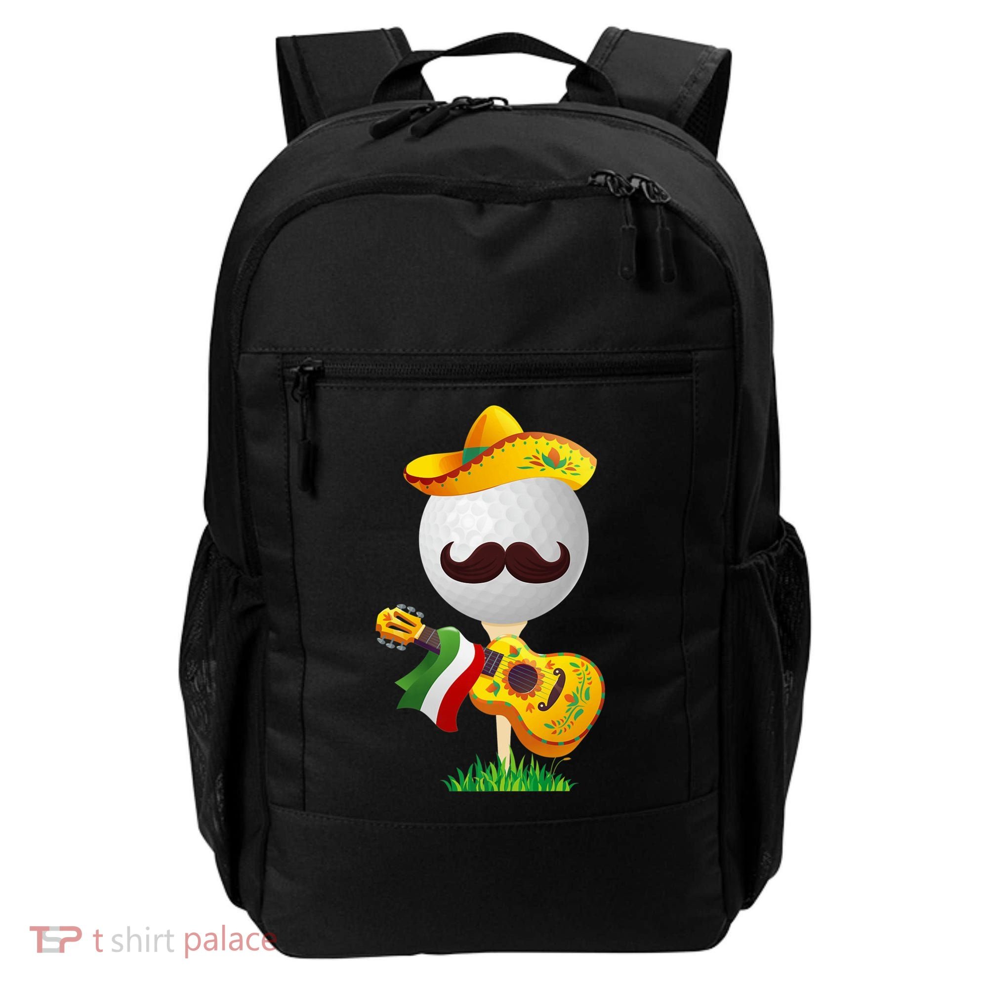 Funny Mexican Golf Ball Sombrero Guitar Cinco De Mayo Backpack
