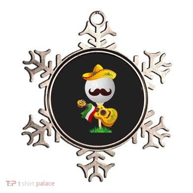 Funny Mexican Golf Ball Sombrero Guitar Cinco De Mayo Ornament