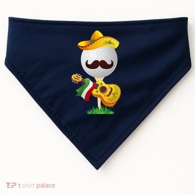 Funny Mexican Golf Ball Sombrero Guitar Cinco De Mayo USA-Made Doggie Bandana