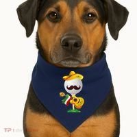 Funny Mexican Golf Ball Sombrero Guitar Cinco De Mayo USA-Made Doggie Bandana thumb 1