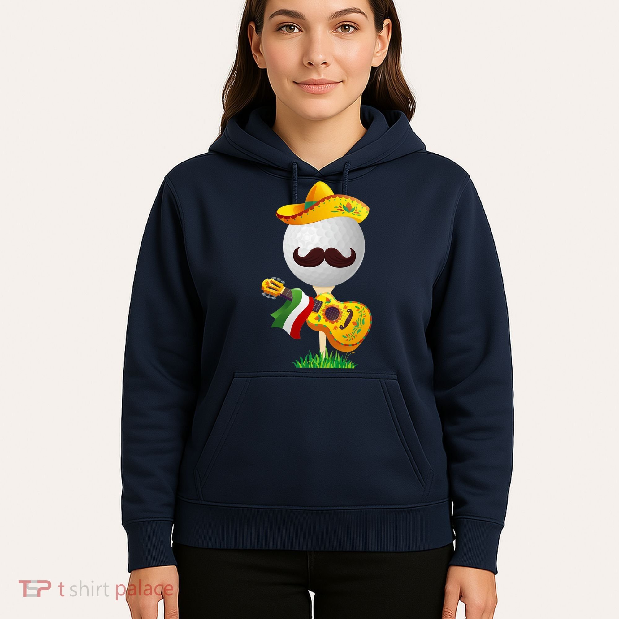 Funny Mexican Golf Ball Sombrero Guitar Cinco De Mayo Hoodie