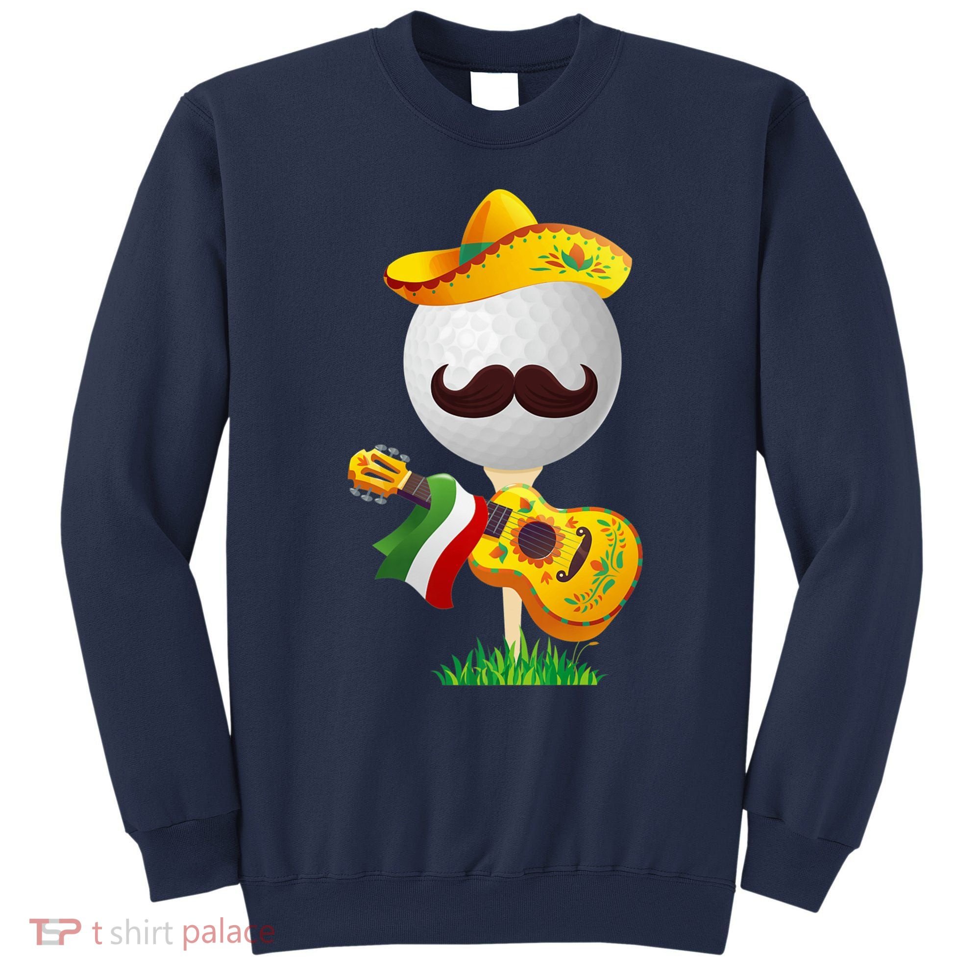 Funny Mexican Golf Ball Sombrero Guitar Cinco De Mayo Sweatshirt