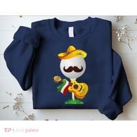 Funny Mexican Golf Ball Sombrero Guitar Cinco De Mayo Sweatshirt thumb 2
