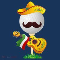 Funny Mexican Golf Ball Sombrero Guitar Cinco De Mayo Sweatshirt thumb 3