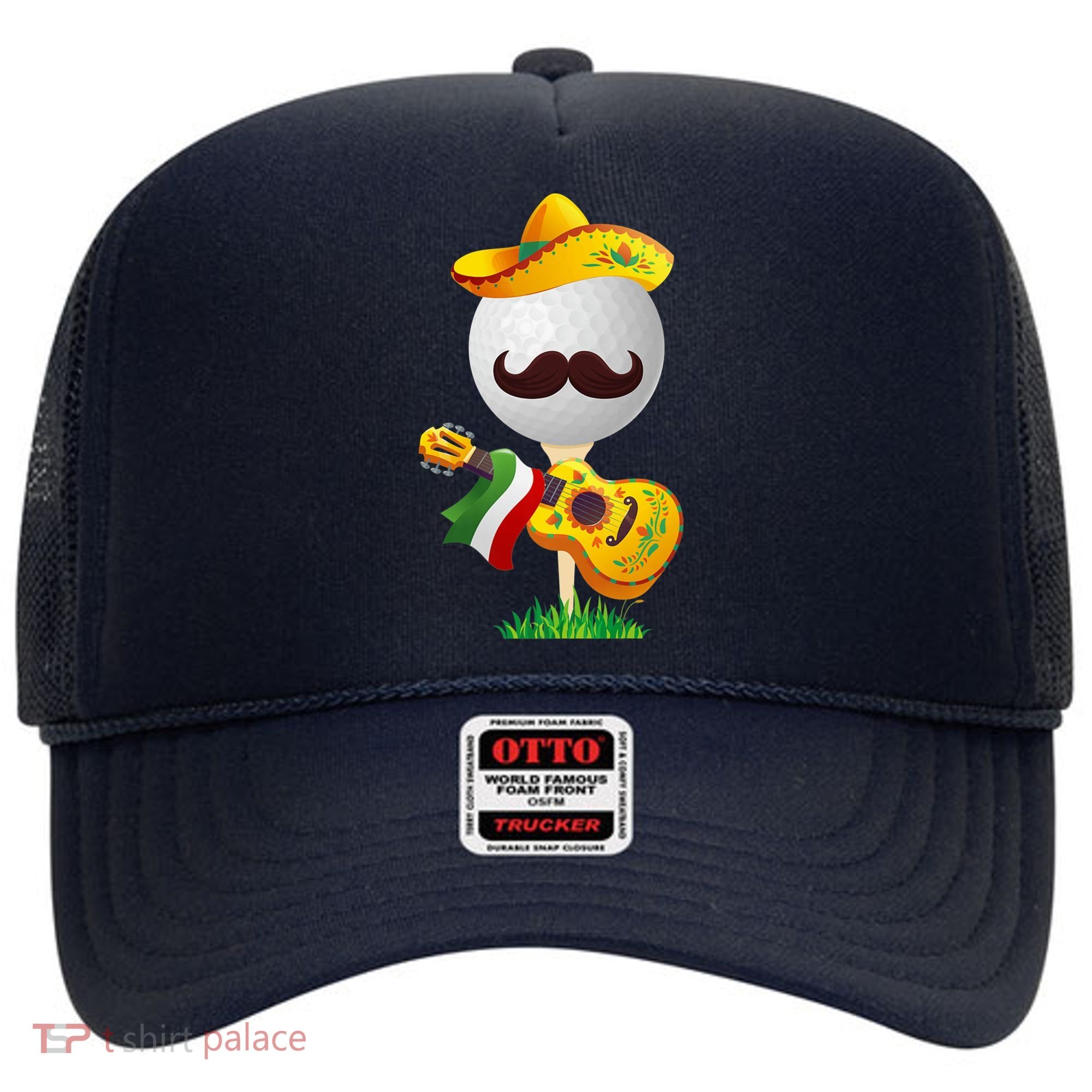 Funny Mexican Golf Ball Sombrero Guitar Cinco De Mayo Hat