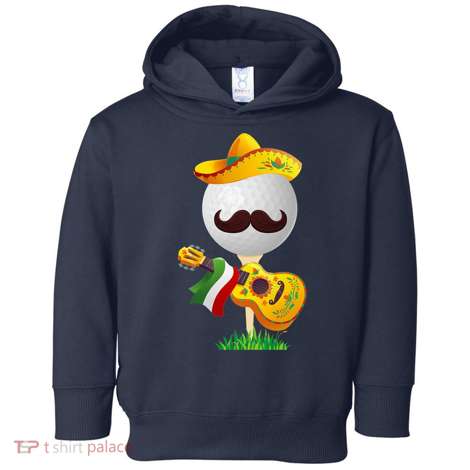 Funny Mexican Golf Ball Sombrero Guitar Cinco De Mayo Toddler Hoodie