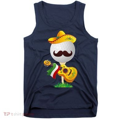 Funny Mexican Golf Ball Sombrero Guitar Cinco De Mayo Tank Top