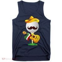 Funny Mexican Golf Ball Sombrero Guitar Cinco De Mayo Tank Top thumb 0
