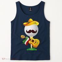Funny Mexican Golf Ball Sombrero Guitar Cinco De Mayo Tank Top thumb 2