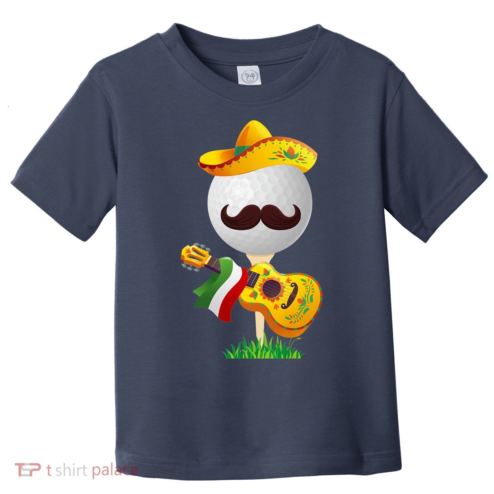 Funny Mexican Golf Ball Sombrero Guitar Cinco De Mayo Toddler T-Shirt