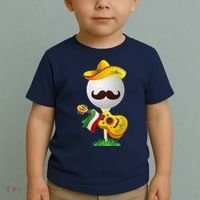 Funny Mexican Golf Ball Sombrero Guitar Cinco De Mayo Toddler T-Shirt thumb 2