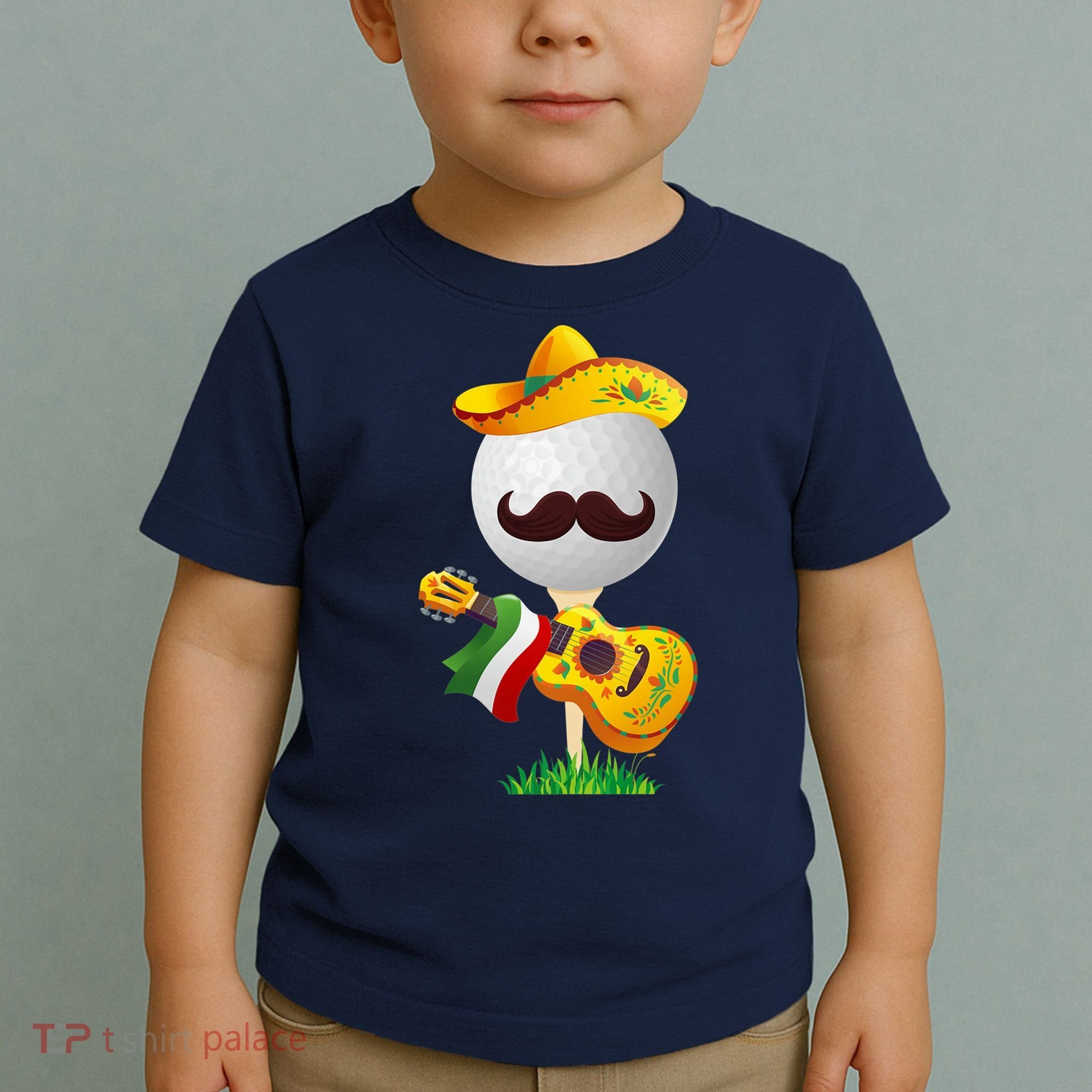 Funny Mexican Golf Ball Sombrero Guitar Cinco De Mayo Toddler T-Shirt