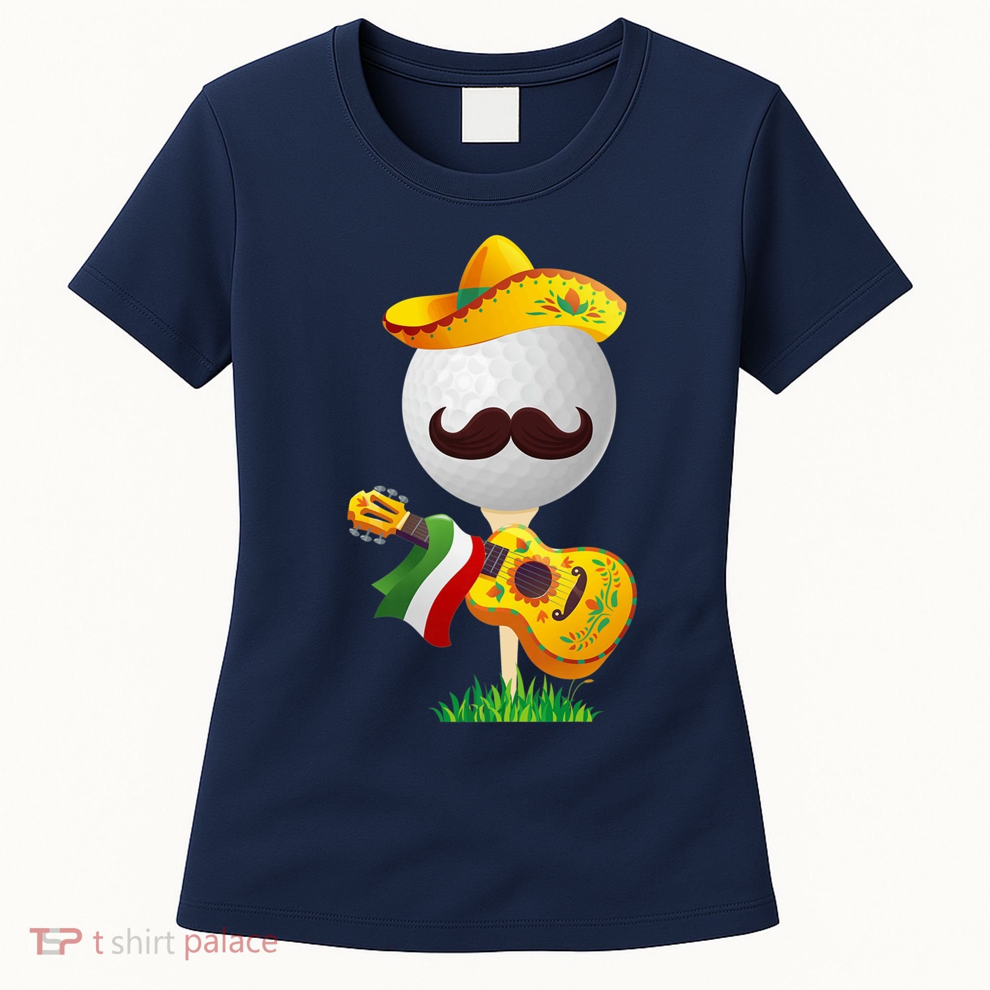 Funny Mexican Golf Ball Sombrero Guitar Cinco De Mayo Women's T-Shirt