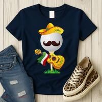 Funny Mexican Golf Ball Sombrero Guitar Cinco De Mayo Women's T-Shirt thumb 3