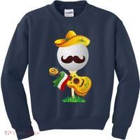 Funny Mexican Golf Ball Sombrero Guitar Cinco De Mayo Kids Sweatshirt thumb 0