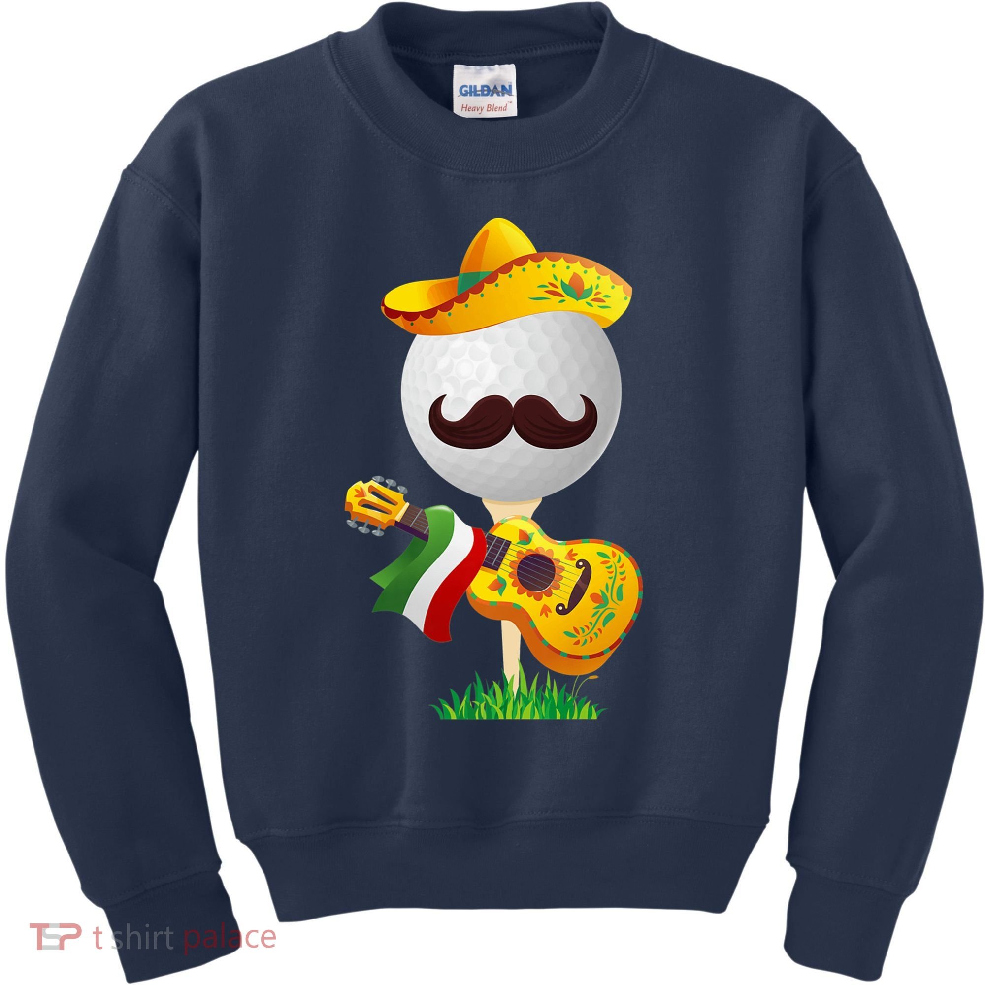 Funny Mexican Golf Ball Sombrero Guitar Cinco De Mayo Kids Sweatshirt