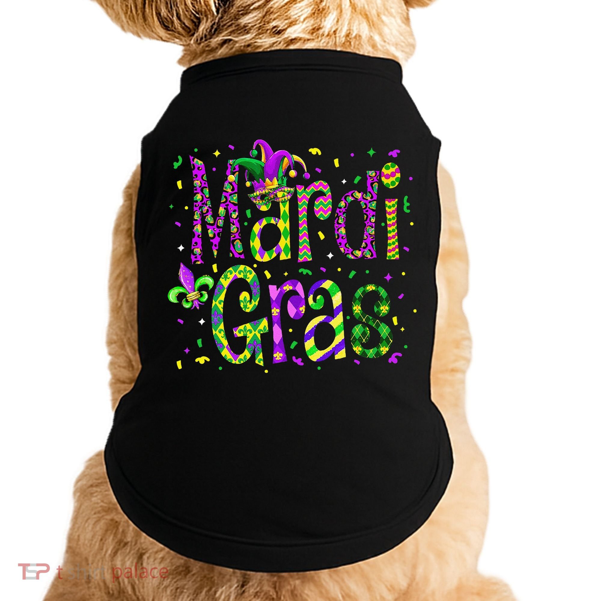 Funny Mardi Gras Parade Jester Hat Doggie Tank