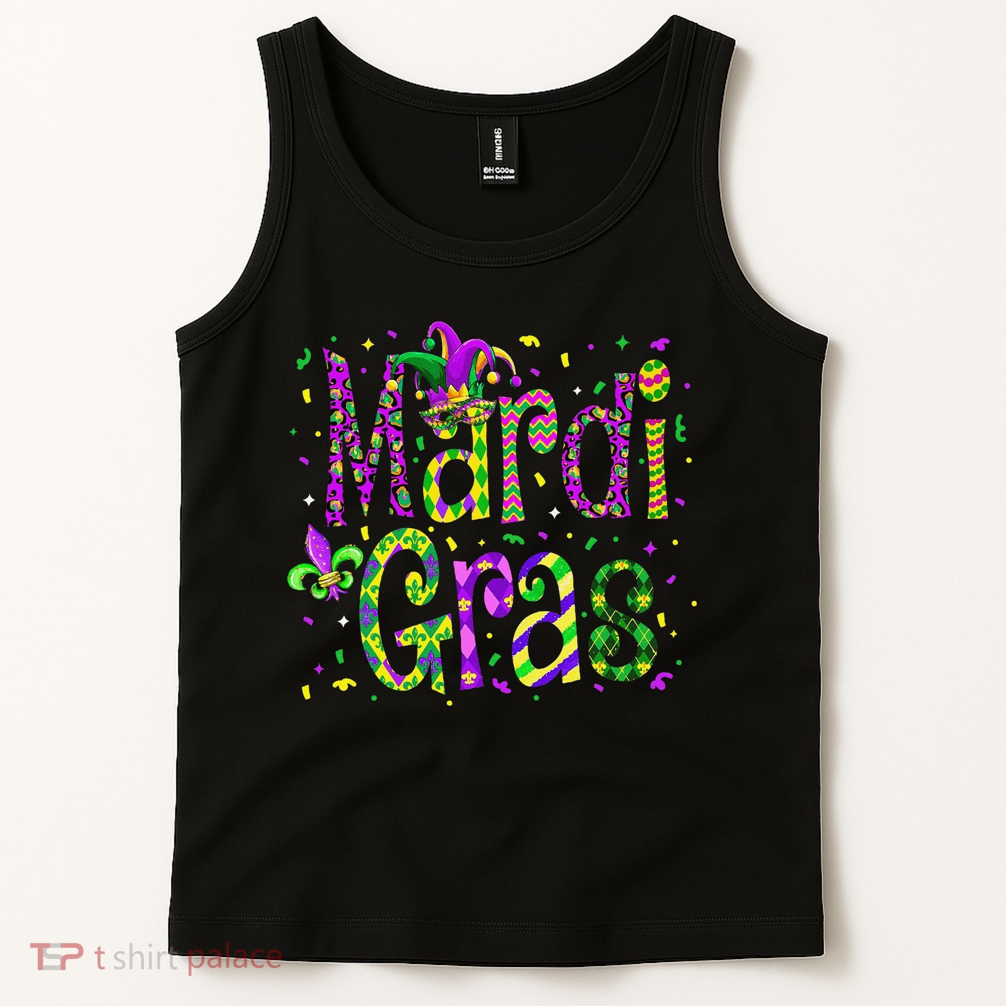 Funny Mardi Gras Parade Jester Hat Tank Top