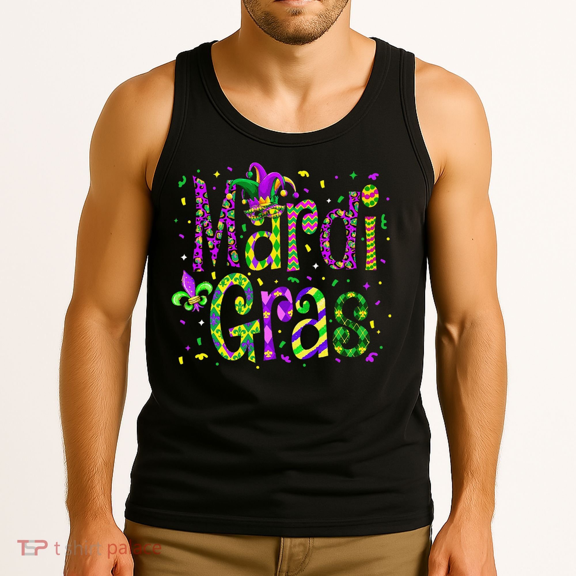 Funny Mardi Gras Parade Jester Hat Tank Top