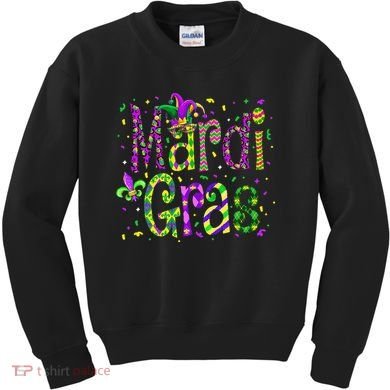 Funny Mardi Gras Parade Jester Hat Kids Sweatshirt
