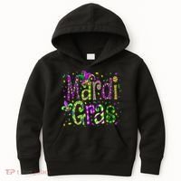 Funny Mardi Gras Parade Jester Hat Kids Hoodie thumb 0