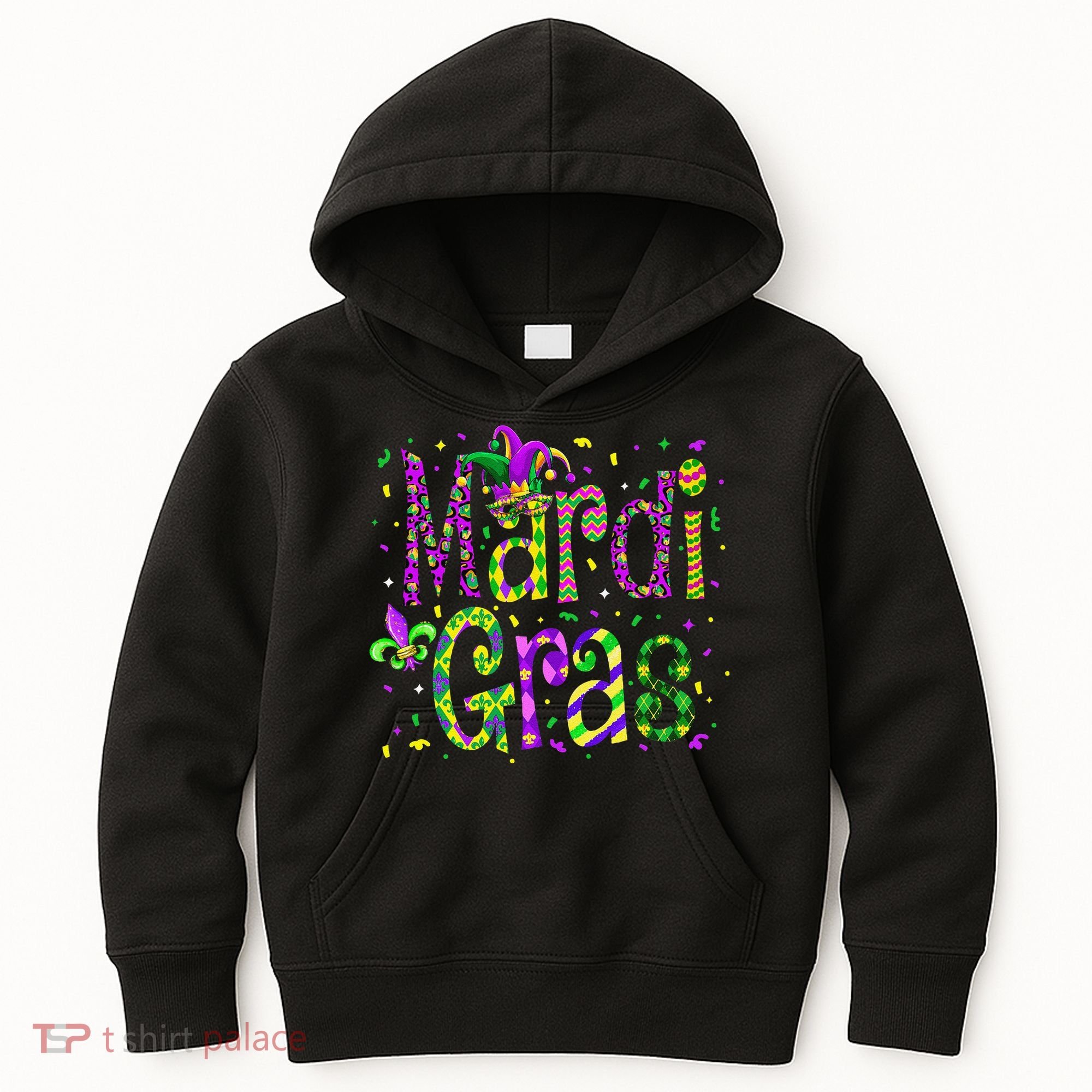 Funny Mardi Gras Parade Jester Hat Kids Hoodie