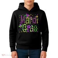 Funny Mardi Gras Parade Jester Hat Kids Hoodie thumb 4